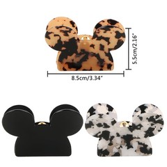 BENOSPACE 3Pcs Acrylic Hair Clip, Mouse Head Claw Clips for black, white