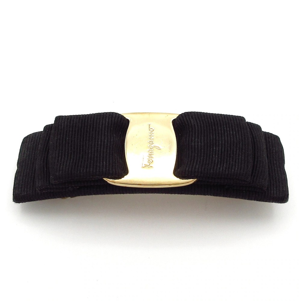 Salvatore Ferragamo Vara Black Gold Chemical Fiber Hardware Other Jewellery