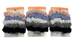 Lot Of 3 Scunci I Am Recycled Cotton Hair Scrunchies, Assorted Colors, 5-Count
