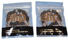 4 Slip Pure Silk Skinny Hair Scrunchies Set 2 Black + 2 Leopard