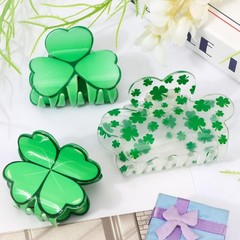 Vovii 3Pcs Shamrock Hair Claw Clips for Women St. Patrick’s Day Green