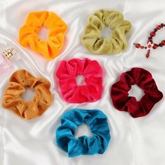 5-100 X Velvet Hair Elastics Women Girl Hair Scrunchies Hair Bands Hair Ties Lot