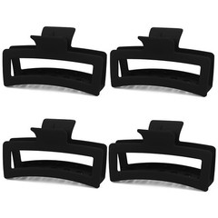 Hair Clips for Women Large & Medium Size Laurel 1 Count (Pack of 4), Black