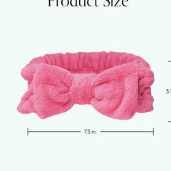 Pink Microfiber Fleece Bow Headband Solid Stretch Cute Casual Hair Band