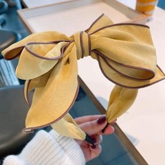 Multi Layered Big Bow Knot Headbands for Women Daily Party Headpiece Solid Crepe