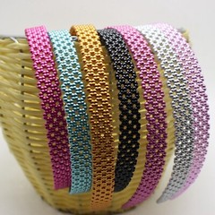 6 Mixed Color Pearly Luster Plastic Alice Hair Band Headband 15mm Hair Accessory