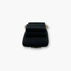 Salvatore Ferragamo Vara Bow Hair Barrette Black Gold Made in Italy