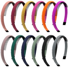 12 Pieces Teeth Comb Headband Non-slip Hair Headbands Colorful Teeth Headband…
