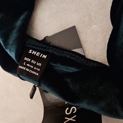 SHEIN Velvet Dark Green Women’s Headband Hair Accessory Made in China