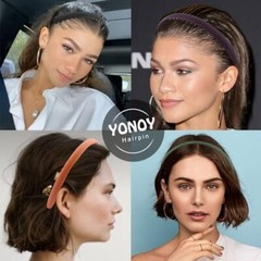 10 PCS Thin Hair Bands with Teeth, Plastic 1 Count (Pack of 10) Color A