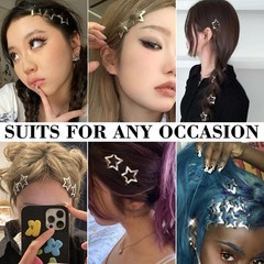 20PCS 1.22″ Star Hair Clips Y2K Non-Slip Metal Snap Barrettes Girls