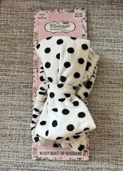 THE VINTAGE COSMETIC COMPANY Polka Dot Headband Black New NWT – E5