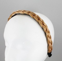 Dk Blonde Strawberry Reddish braid faux hair headband braided plaits 3/4″ wide