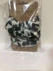 BLACK LEOPARD wide headband by Karma Gifts boho bandeau natural life cat full