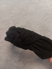 Black Padded Knotted Fabric Headband for Women, Solid Classic Casual