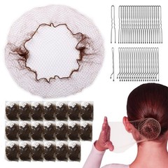 85 Pcs 24 Inch Hair Net Kit for Women, Invisible Elastic Hair Nets w/ Hair Pins