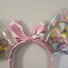 Disney Boxlunch Exclusive Sweetheart Confetti 3D Heart Minnie Ears Headband