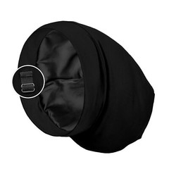 100% Mulberry Silk Lined Sleep Cap Bonnet for Curly Hair and Braid