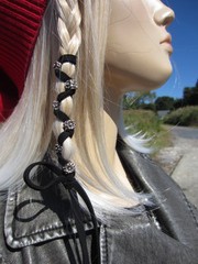 Ponytail Holders Genuine Leather Hair Wraps Ties Beads Hair ties Braided style