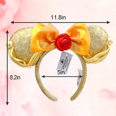 Disney* Resort Belle Beauty & the Beast Minnie Ears Bow Princess Headband US