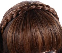 Brown and Black Fake Bangs Hairband, Women Girls Fringe Bangs with Double Row