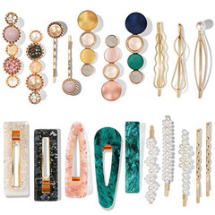 20 PCS Macaron Pearl Acrylic Resin Fashion Hair Clips Set, Cute Hair Barrettes B