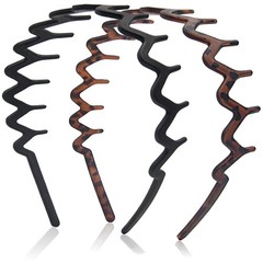 Zig Zag Headbands for Women Men, Non-slip Plastic Wavy Headband with Teeth