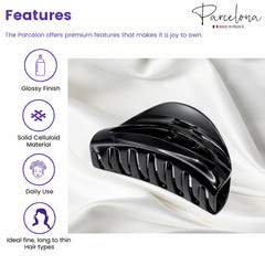 Parcelona French Vrille 2 3/4″ Small Shell Jaw Hair Claw Clip for Women