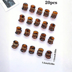 20pcs Mini Brown Hair Clips Strong Grip Claw Clips Women Bangs Bun Accessories