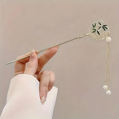 1pc Elegant Chinese Style Hairpin – Tassel Floral Hair Stick for Women – NEW