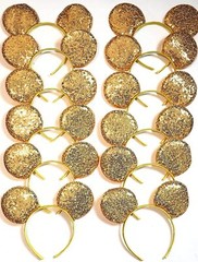 Set of 12 gold yellow pink Minnie Sparkle Headbands Birthday Favors Minnie