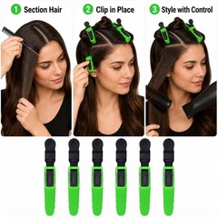 6 Salon Beak Hair Clips Alligator Sectioning Clamps for Styling Blow Dry Curling