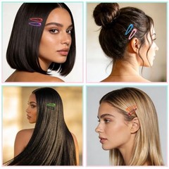 48 Pcs Cute Metal Glitter Teardrop Snap Hair Clips for Women & Glitter-Colorful