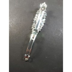 Hair Barrette Tension Clip Rhinestones Clear Silver Tone