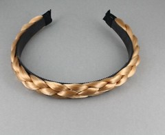 Reddish Blonde braid faux hair headband braided plaits 3/4″ wide band accessory