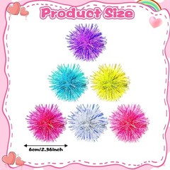12 PCS Bling Foil Strips Pom Pom Hair Clips Tinsel Fluffy Ties Accessories