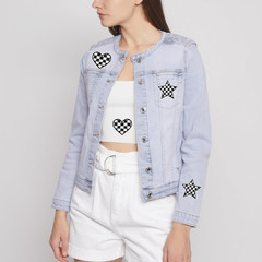 16Pcs Black&White Checkered Heart&Star Western Iron on Embroidered Set, Contains