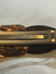 hair barrettes for women Made In France Vintage Celluloid Tortoise Shell Inlay