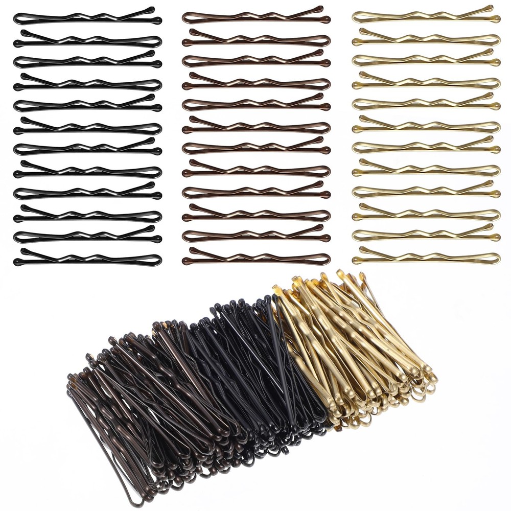 150 Pcs Bobby Pins Set,1.37 Inch Brown Blonde Black Small Bobby Pins Gold Min…