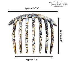 French Amie 7 Teeth Handmade Celluloid Side Hair Comb for Women and Girls