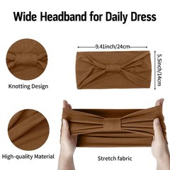 Wide Headbands for Women Black Stylish Head Wraps Boho Thick Hairbands Large Afr