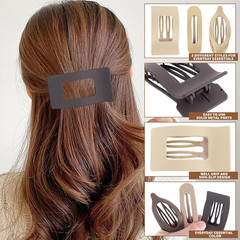 12 Pack Flat Hair Clips for Women-3 Styles Matte Neutral Flat Claw Clips, Black,