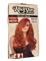 Rockstar Cosplay Fake Peek-A-Boo Henna Red Hair Wig Halloween Costume Drag Pride
