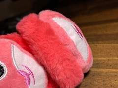 NEW 🐰 All Ages BIG EYED Pink Rabbit Adjustable Ear Muffs Faux Rabbit Fur