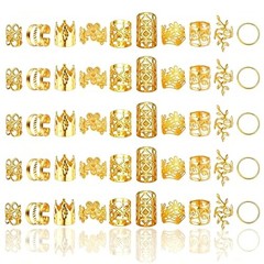 230 Pcs Gold Hair Jewelry for Braids, Loc Accessories for Hair Dreadlock,