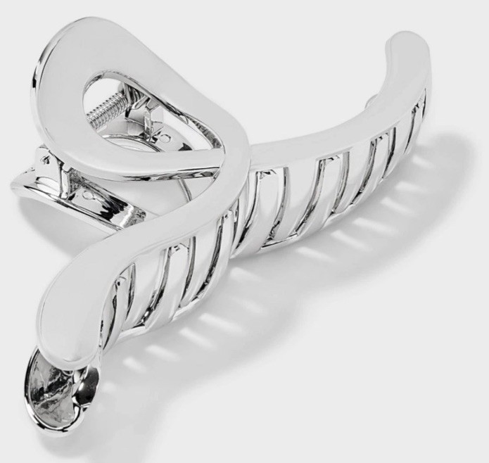 NEW A New Day Plastic Loop Metallic Silver Large Claw Hair Clip Lot Of 3 Target