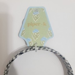 Piper K Gingham Check Daisy Bow Headband Floral Ribbon Tail Cottagecore Peasant