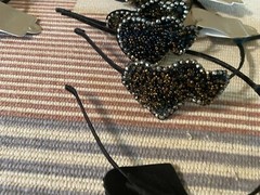 12 piece Beaded Hairband Headband Metal Wire with protective tip new