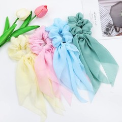 8 Pack Colorful Chiffon Hair Ties & Bows, Silk Scarves, Ponytail Holders, 90s Ac