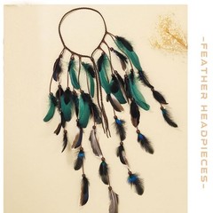 Boho Feather Headbands Indian Headdress Gypsy Headpiece Peacock Hair Type C
